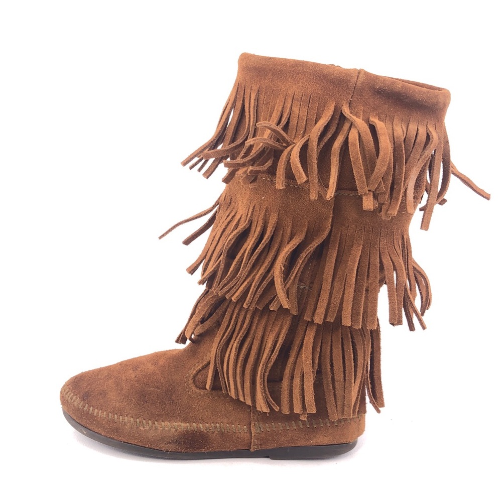Minnetonka 1632 3-Layer Fringe Moccasin Boots 7 - image 1